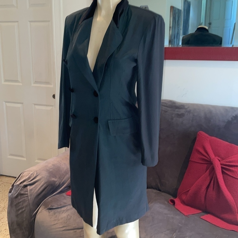 Vintage- Lois Snyder Dani Max petite dress size 4 Hunter Green - Picture 3 of 8